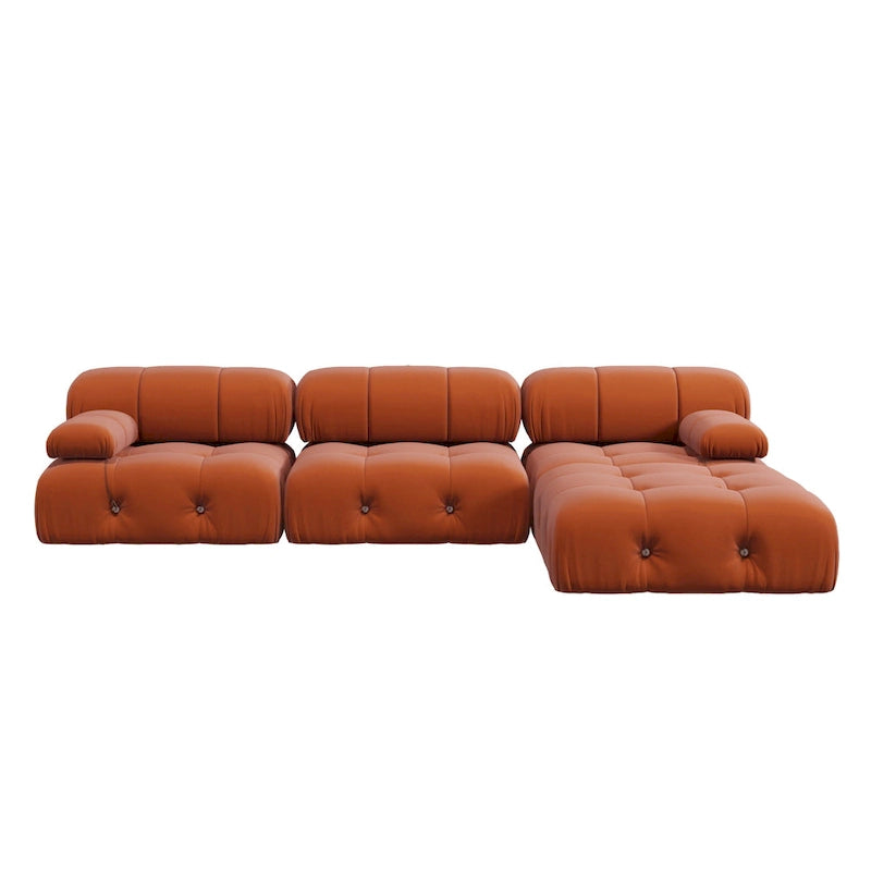 Canapé et chaise modulaires réversibles 104 Wide Velvet avec pouf