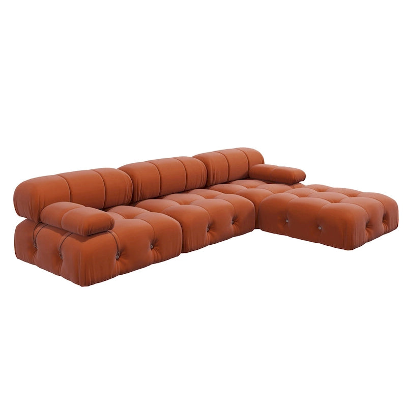 Canapé et chaise modulaires réversibles 104 Wide Velvet avec pouf