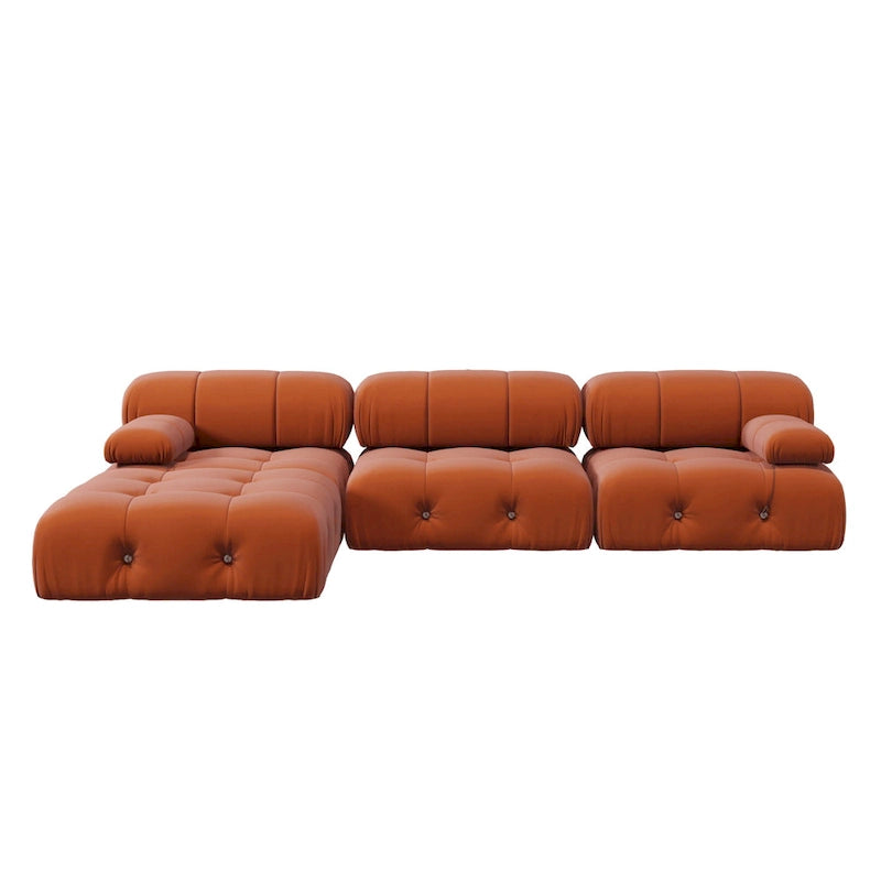 Canapé et chaise modulaires réversibles 104 Wide Velvet avec pouf