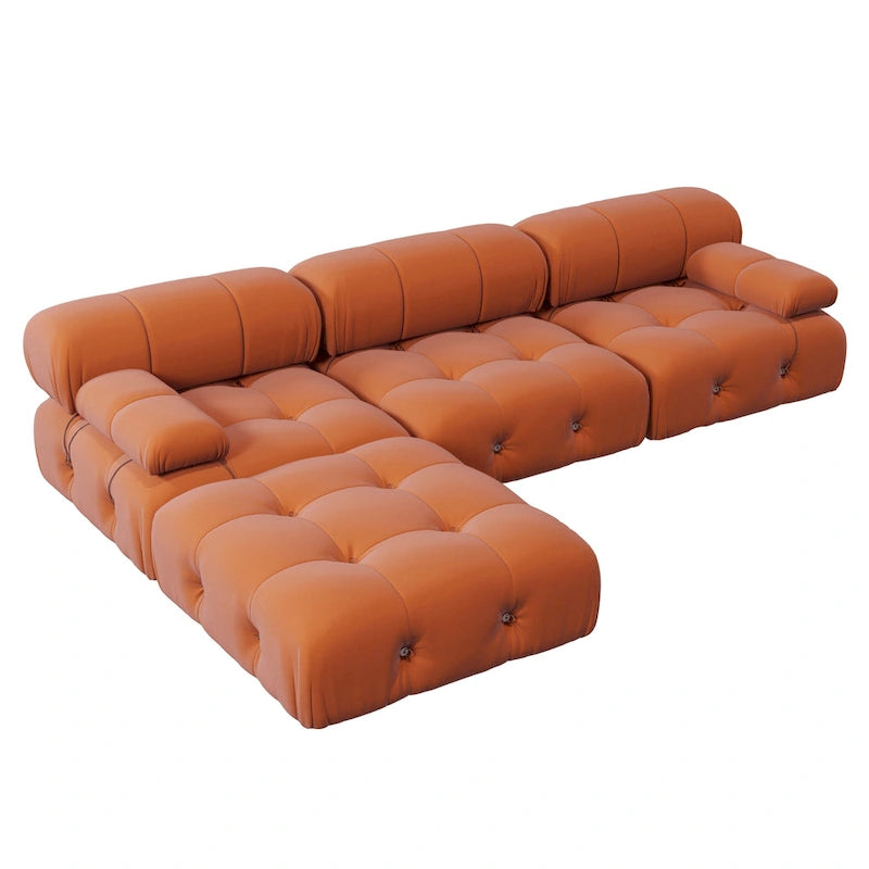 Canapé et chaise modulaires réversibles 104 Wide Velvet avec pouf