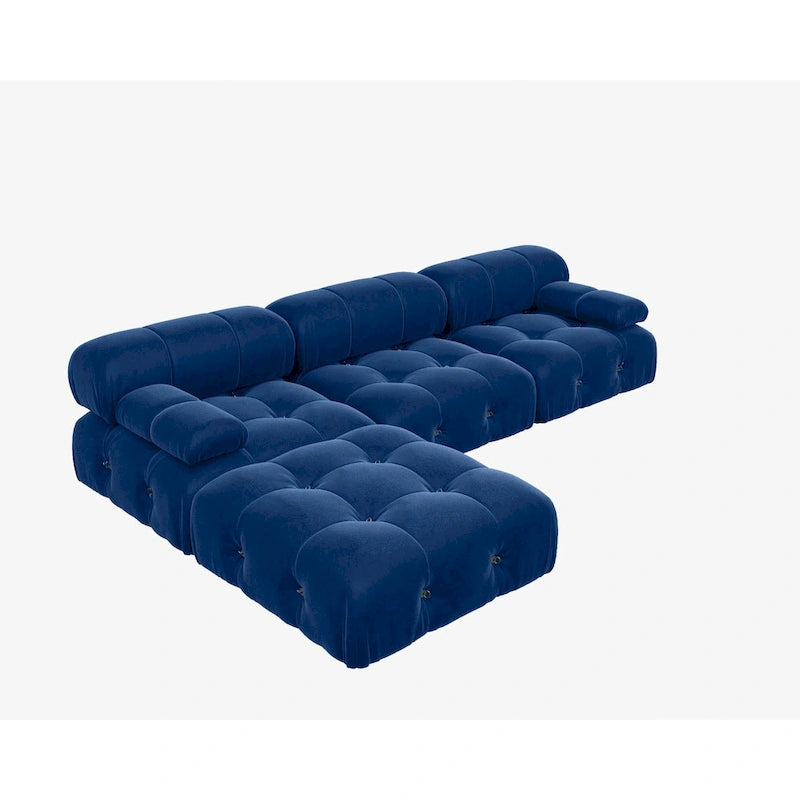Canapé et chaise modulaires réversibles 104 Wide Velvet avec pouf