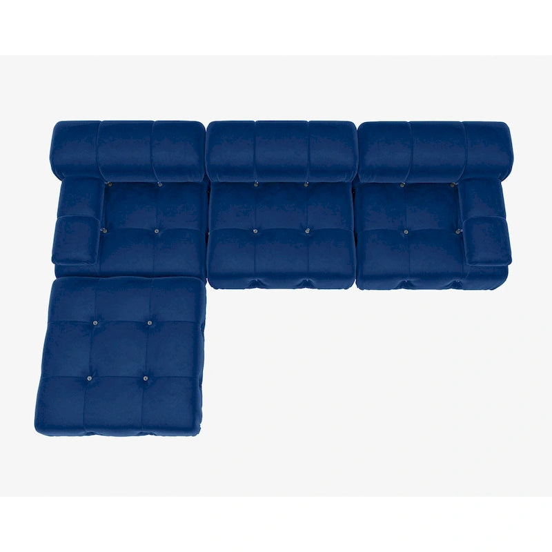 Canapé et chaise modulaires réversibles 104 Wide Velvet avec pouf