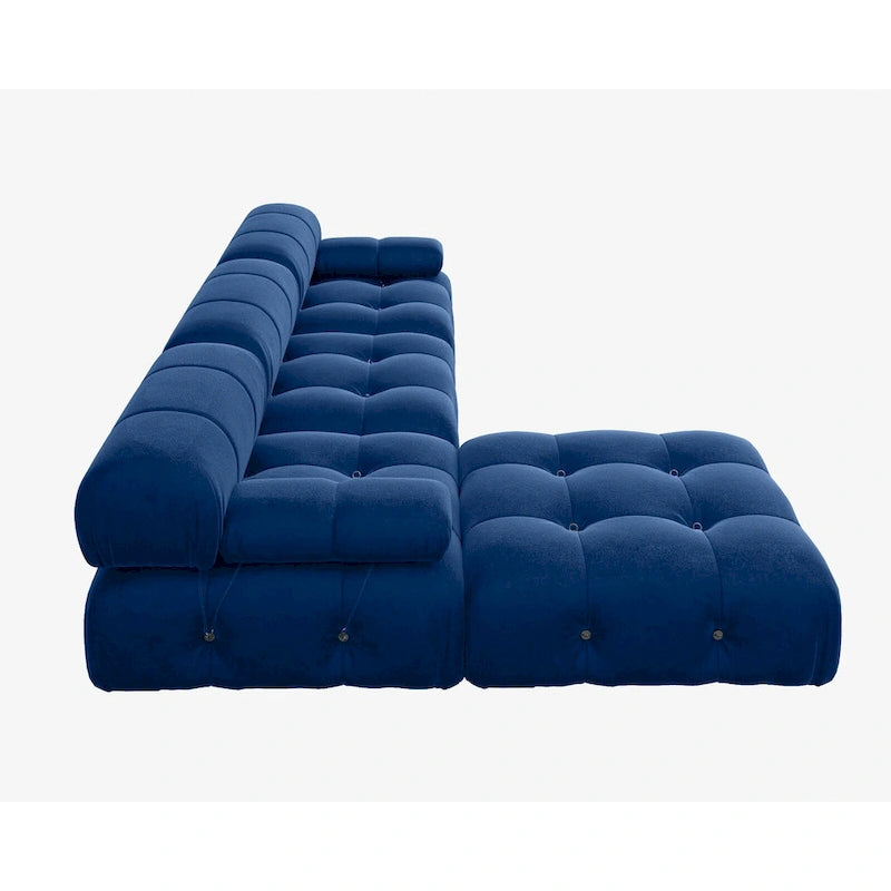 Canapé et chaise modulaires réversibles 104 Wide Velvet avec pouf