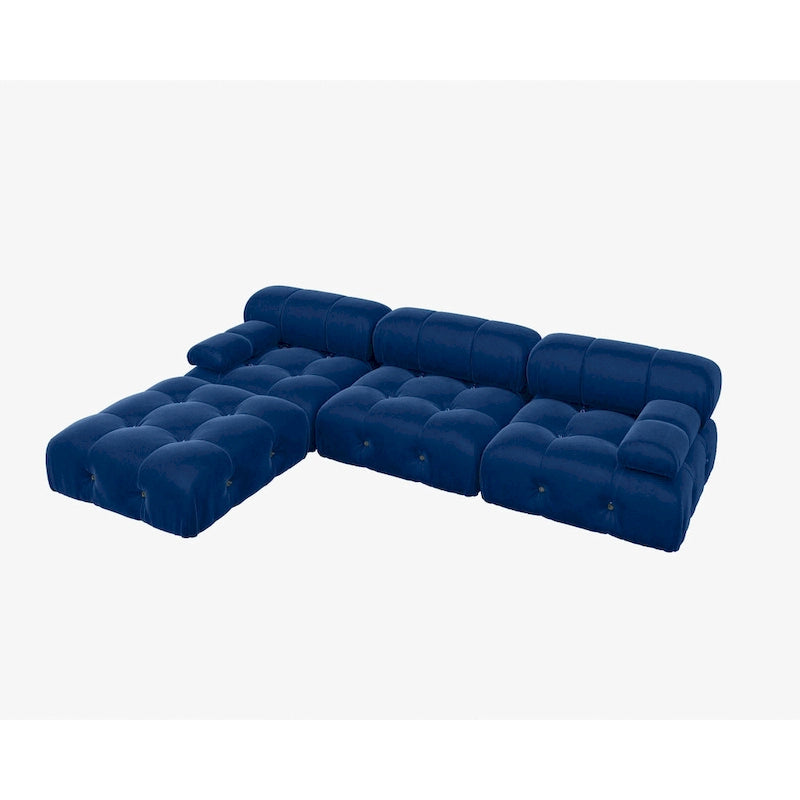 Canapé et chaise modulaires réversibles 104 Wide Velvet avec pouf