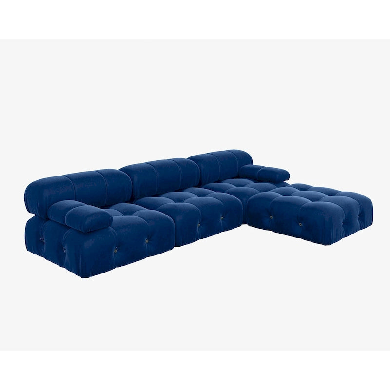 Canapé et chaise modulaires réversibles 104 Wide Velvet avec pouf