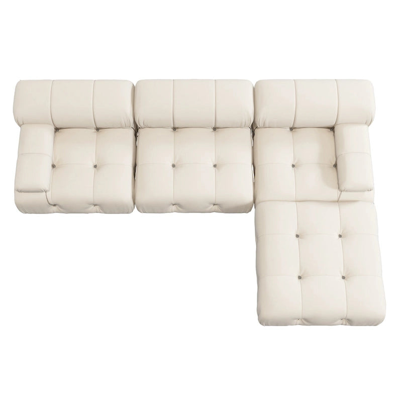 Canapé et chaise modulaires réversibles 104 Wide Velvet avec pouf