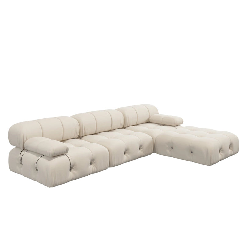 Canapé et chaise modulaires réversibles 104 Wide Velvet avec pouf