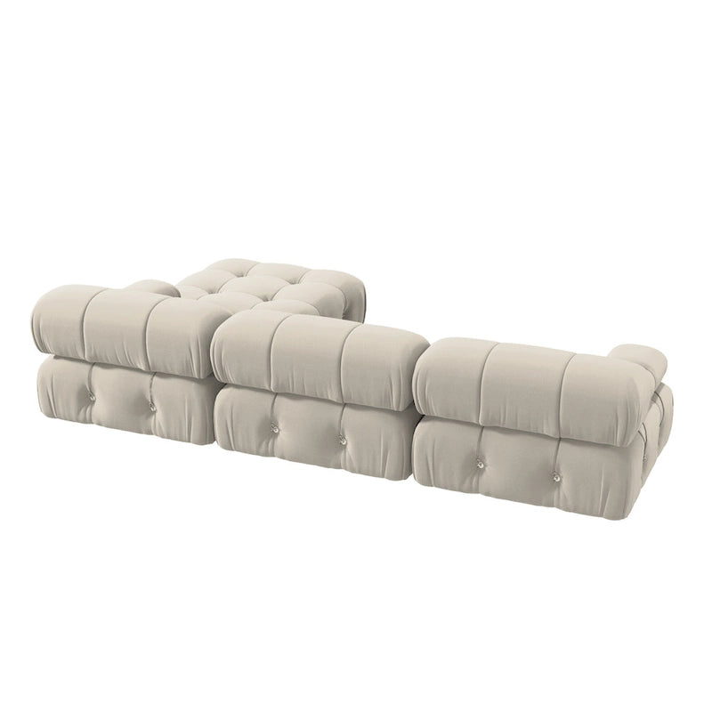 Canapé et chaise modulaires réversibles 104 Wide Velvet avec pouf
