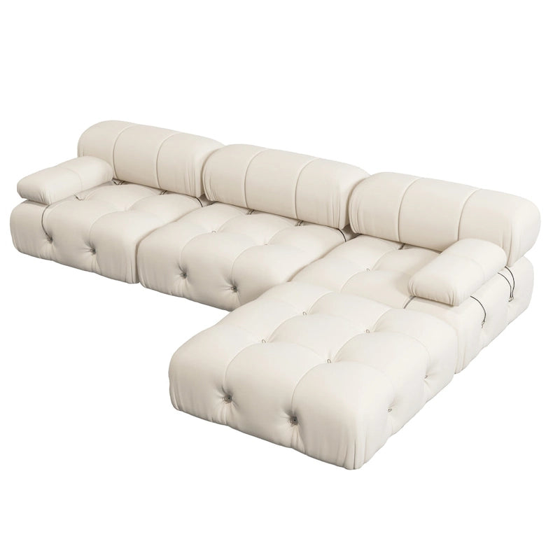 Canapé et chaise modulaires réversibles 104 Wide Velvet avec pouf