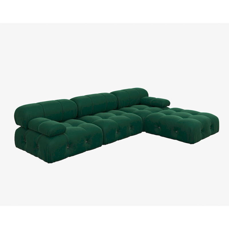 Canapé et chaise modulaires réversibles 104 Wide Velvet avec pouf