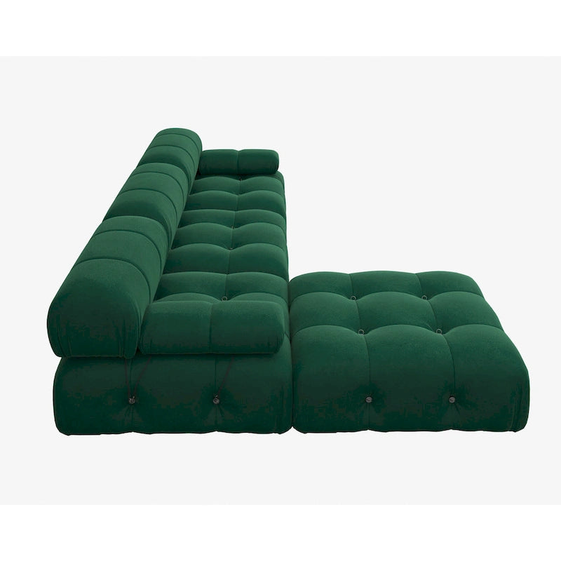 Canapé et chaise modulaires réversibles 104 Wide Velvet avec pouf