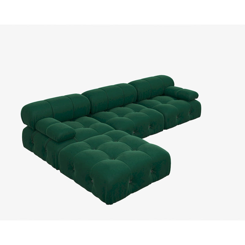Canapé et chaise modulaires réversibles 104 Wide Velvet avec pouf