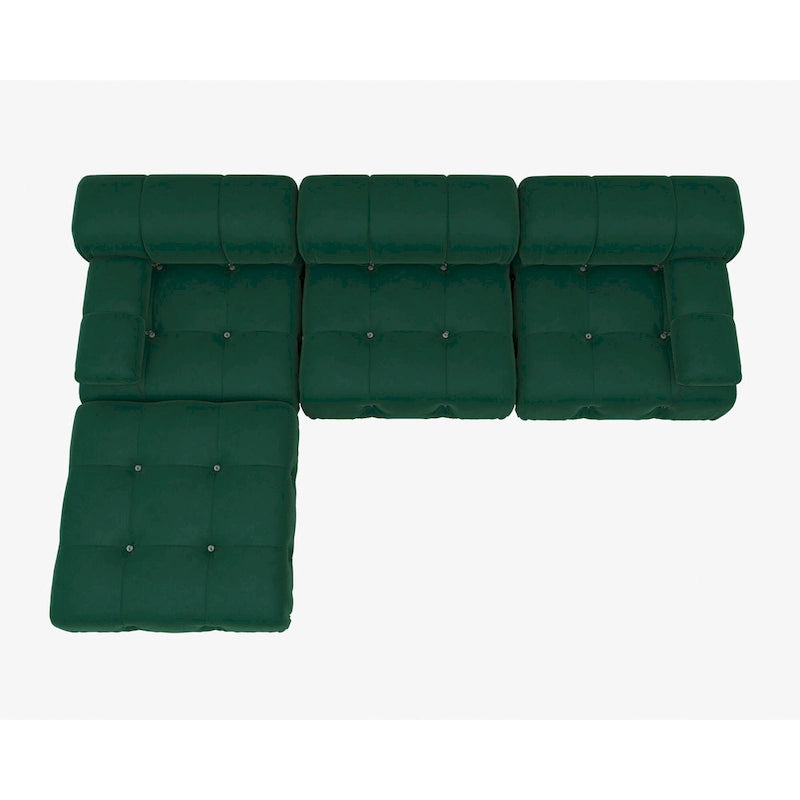 Canapé et chaise modulaires réversibles 104 Wide Velvet avec pouf