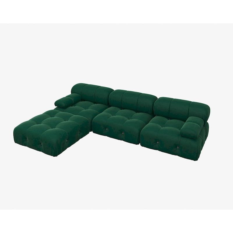 Canapé et chaise modulaires réversibles 104 Wide Velvet avec pouf
