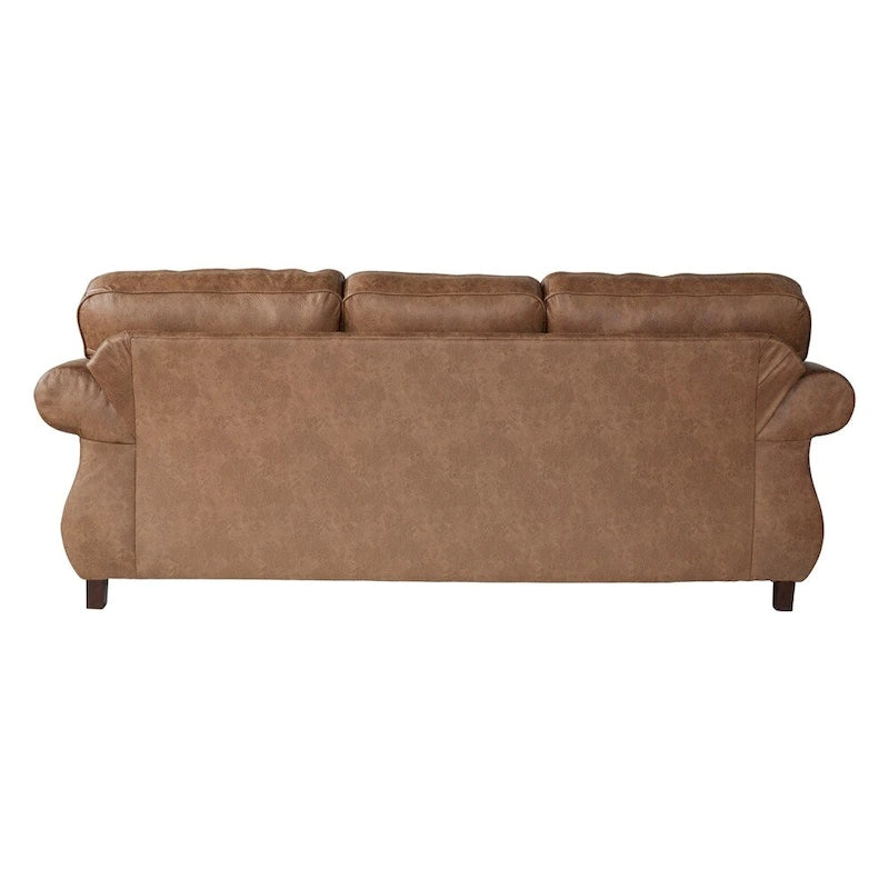 Canapé en tissu Roundhill Furniture Leinster avec clous décoratifs bronze antique, coloris Jetson Ginger
