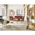 Aurelle Home Premier Top Grain Leather Chesterfield Sofa