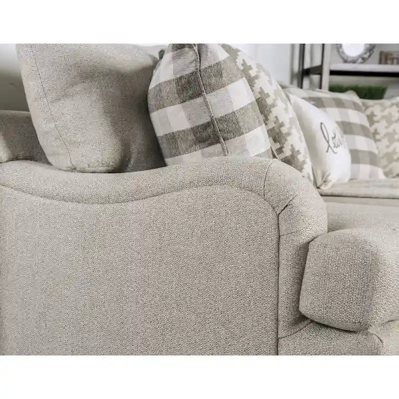 Canapé rembourré en tissu de lin gris de transition Zito par Furniture of America