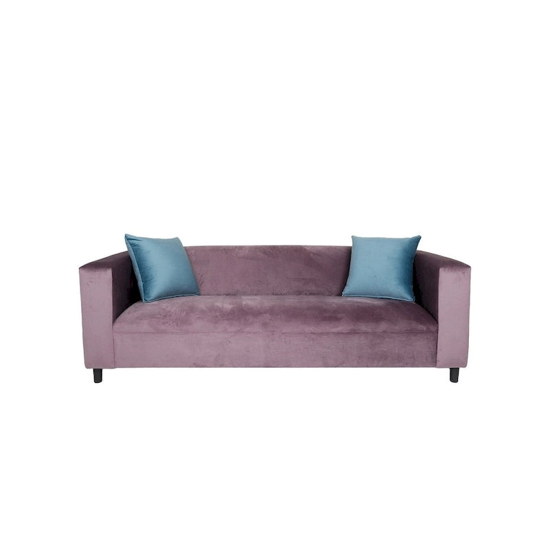 Canapé 3 places moderne du milieu du siècle Coast to Coast Sofas, velours, structure en bois massif, rembourré