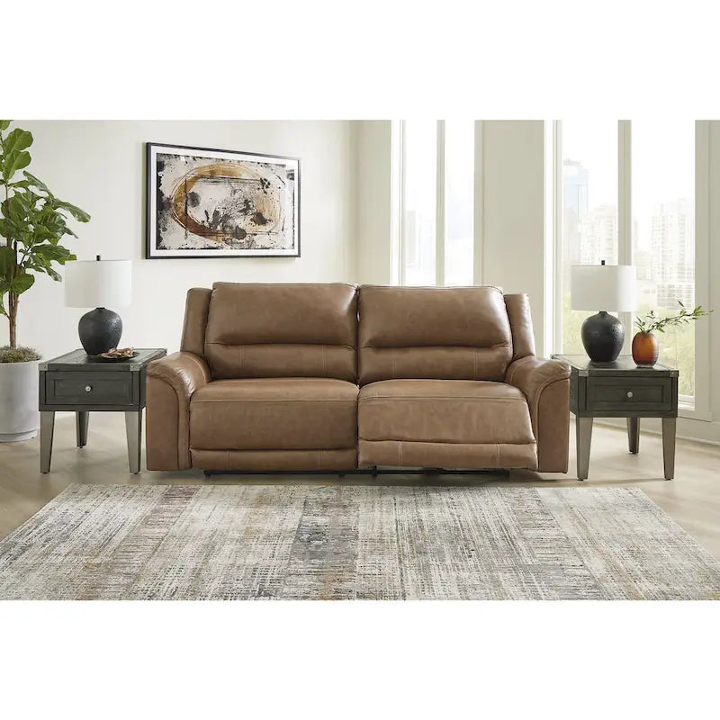 Canapé inclinable électrique Trasimeno Caramel de Signature Design by Ashley - 92 L x 40 P x 42 H