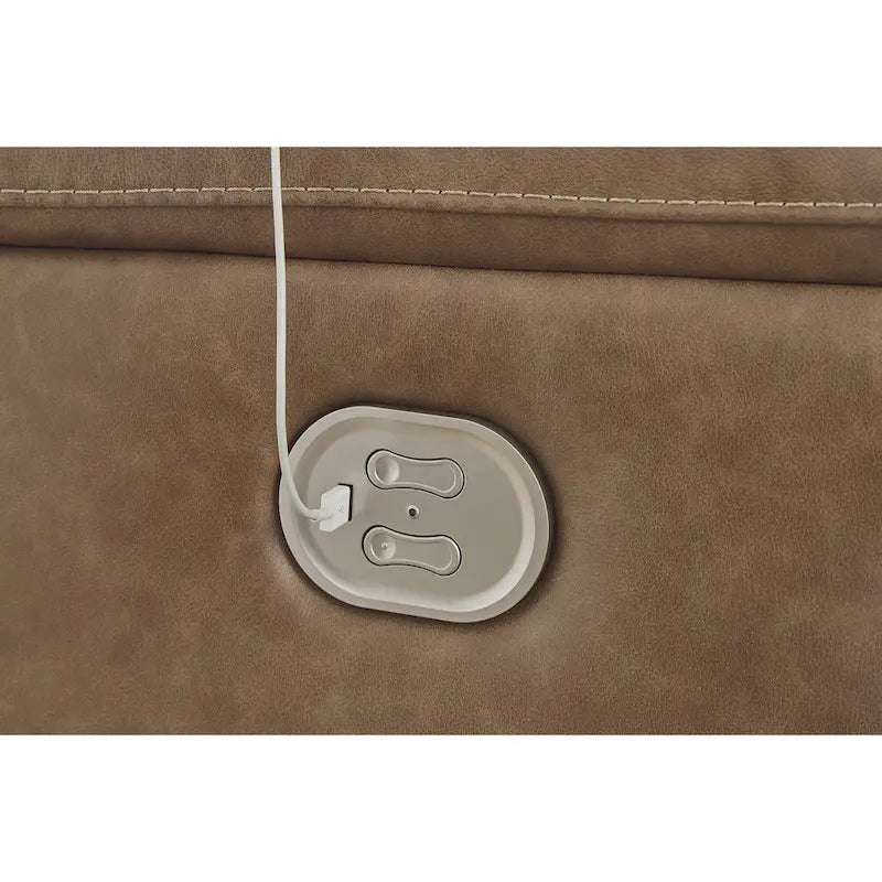 Canapé inclinable électrique Trasimeno Caramel de Signature Design by Ashley - 92 L x 40 P x 42 H