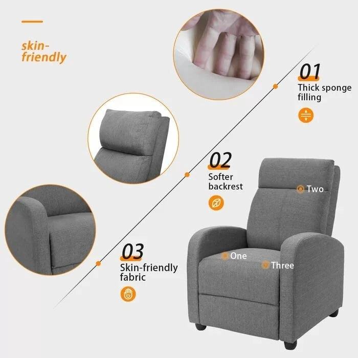 Fauteuil inclinable Homall en tissu, canapé inclinable individuel pour salon