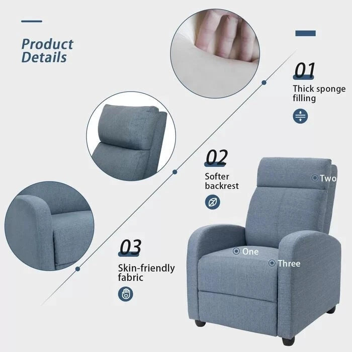 Fauteuil inclinable Homall en tissu, canapé inclinable individuel pour salon