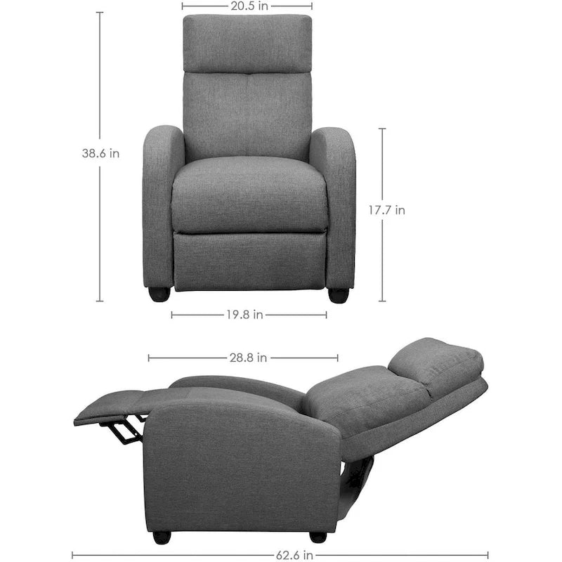 Fauteuil inclinable Homall en tissu, canapé inclinable individuel pour salon