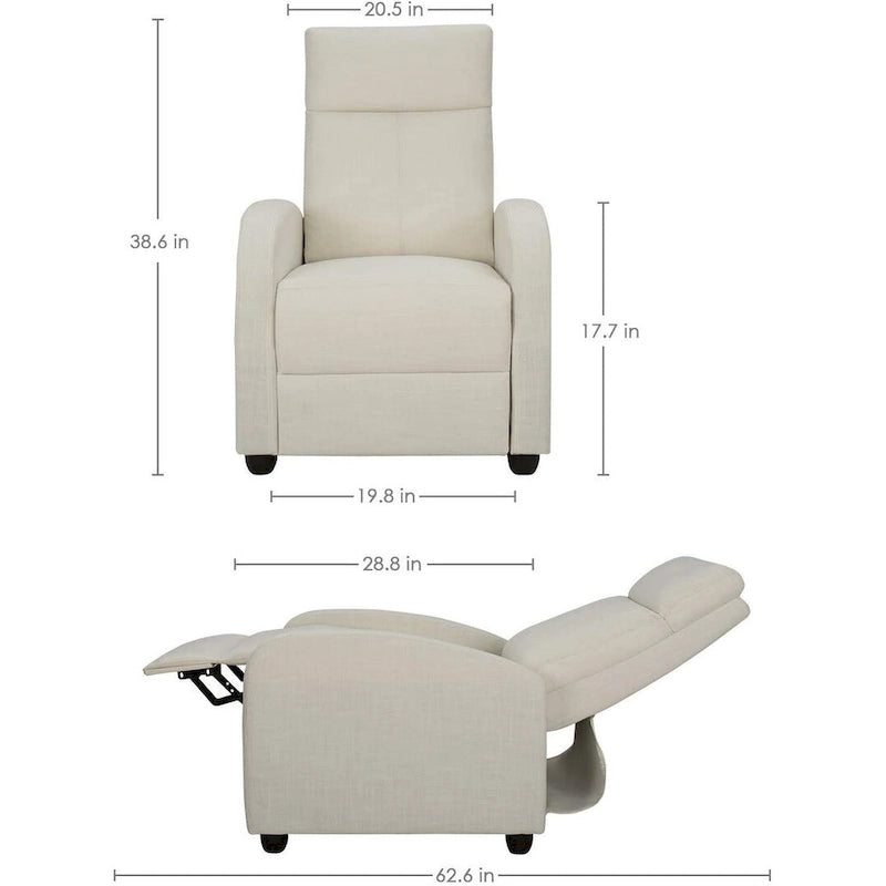 Fauteuil inclinable Homall en tissu, canapé inclinable individuel pour salon