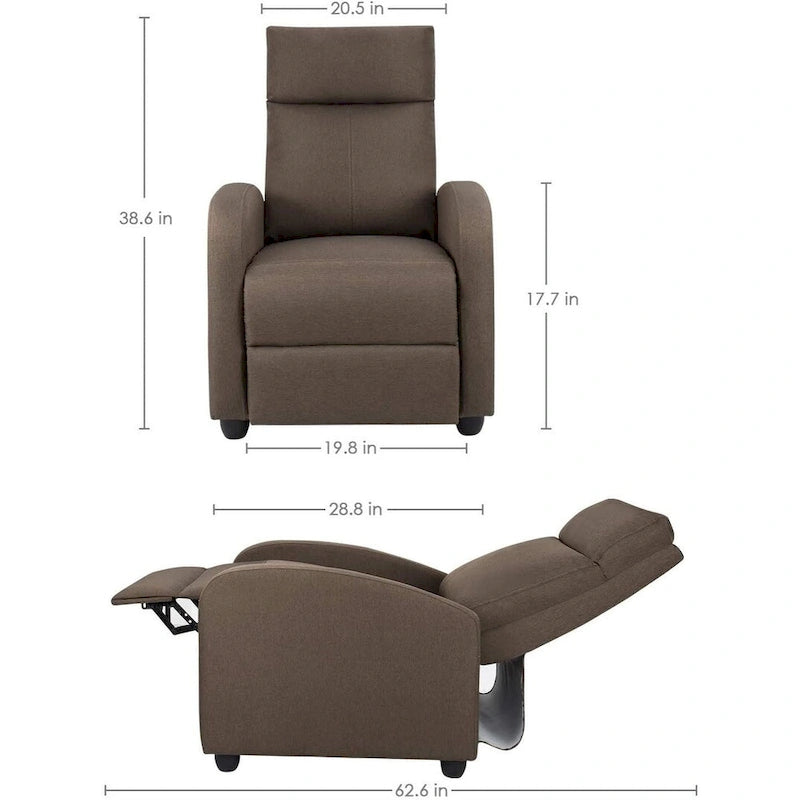 Fauteuil inclinable Homall en tissu, canapé inclinable individuel pour salon