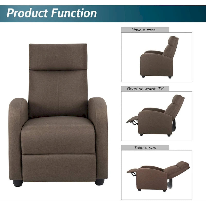 Fauteuil inclinable Homall en tissu, canapé inclinable individuel pour salon
