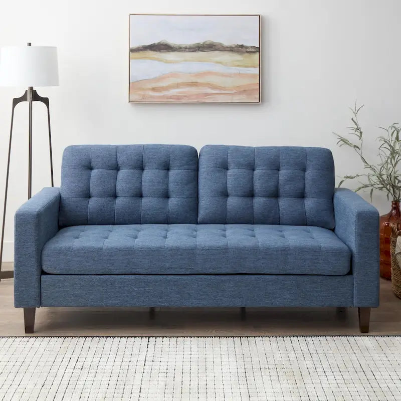 Canapé Brookside Brynn 76 po. avec accoudoirs carrés en similicuir/velours/tissu