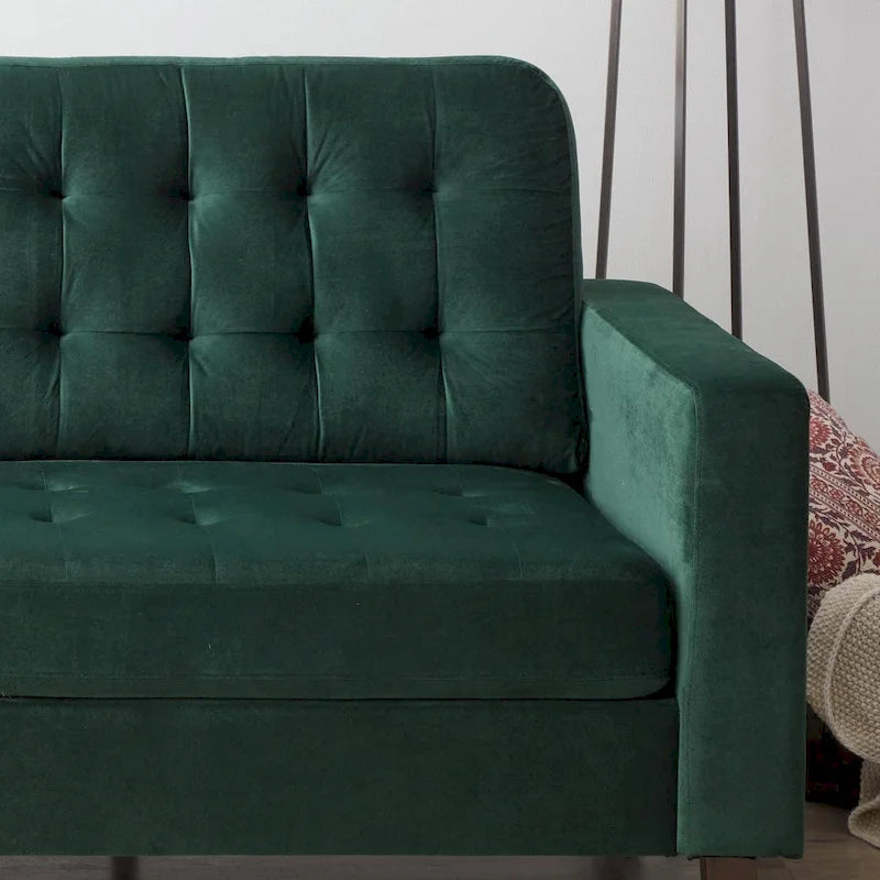 Canapé Brookside Brynn 76 po. avec accoudoirs carrés en similicuir/velours/tissu