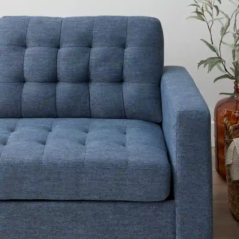 Canapé Brookside Brynn 76 po. avec accoudoirs carrés en similicuir/velours/tissu