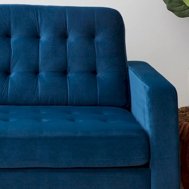 Canapé Brookside Brynn 76 po. avec accoudoirs carrés en similicuir/velours/tissu