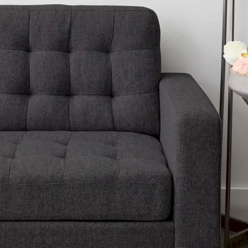 Canapé Brookside Brynn 76 po. avec accoudoirs carrés en similicuir/velours/tissu