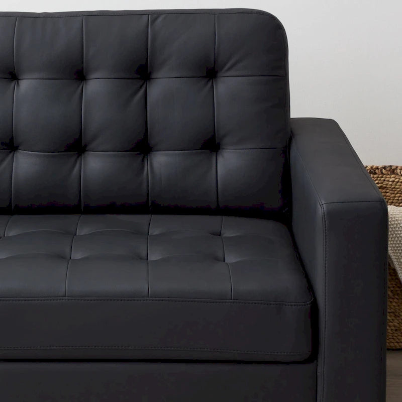 Canapé Brookside Brynn 76 po. avec accoudoirs carrés en similicuir/velours/tissu