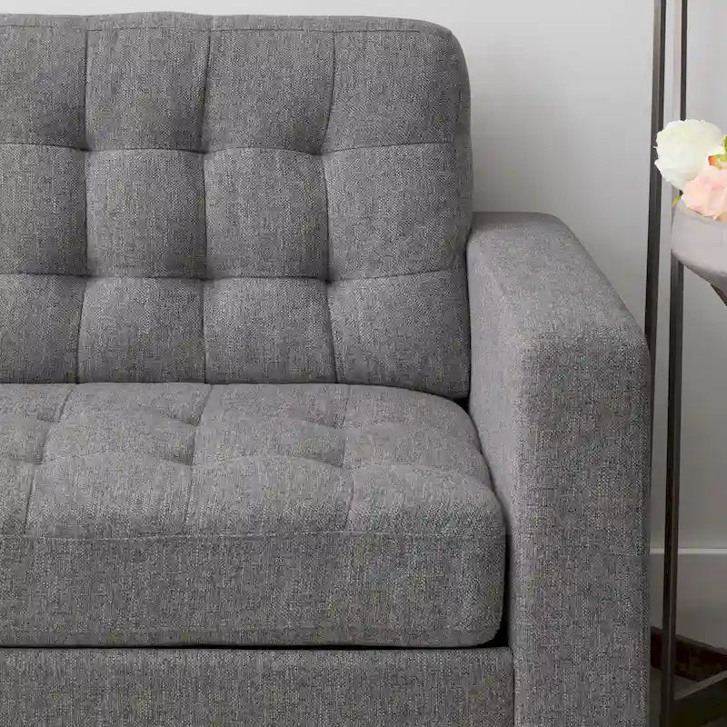 Canapé Brookside Brynn 76 po. avec accoudoirs carrés en similicuir/velours/tissu