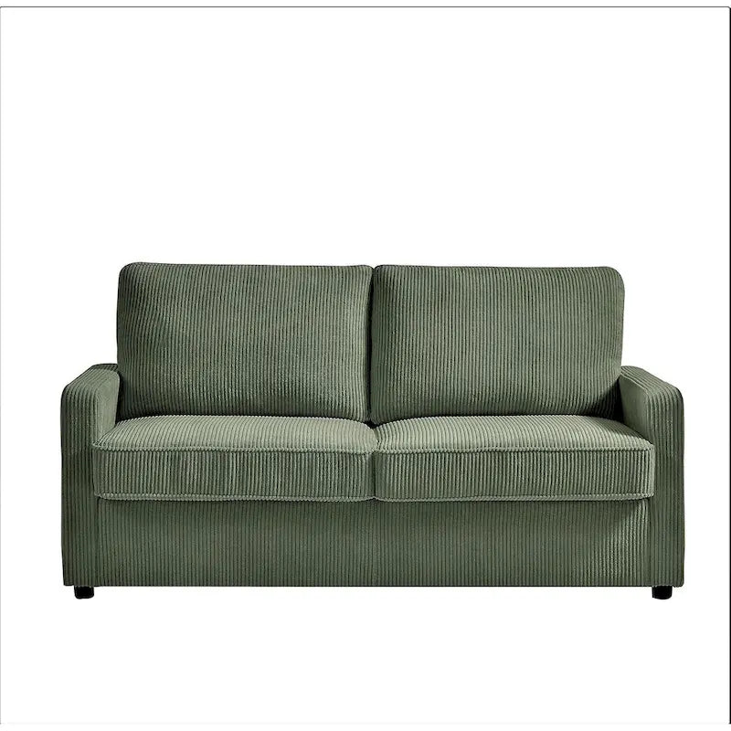 Canapé-lit Manchester Corduroy avec accoudoirs carrés de 70 pouces et matelas