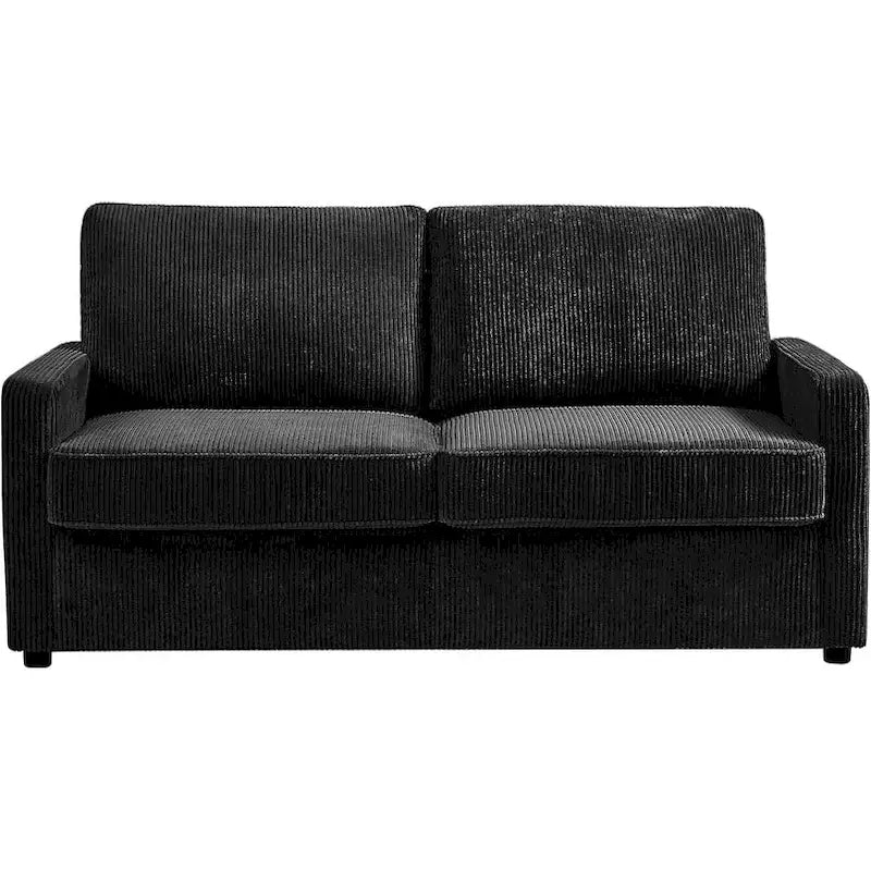 Canapé-lit Manchester Corduroy avec accoudoirs carrés de 70 pouces et matelas