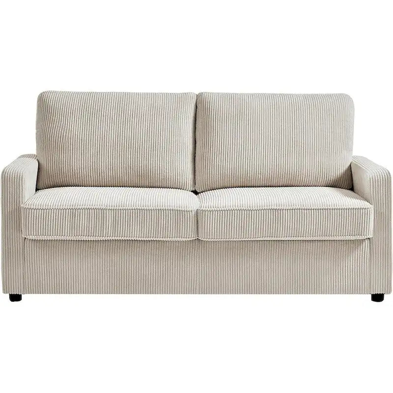 Canapé-lit Manchester Corduroy avec accoudoirs carrés de 70 pouces et matelas