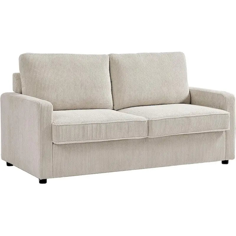 Canapé-lit Manchester Corduroy avec accoudoirs carrés de 70 pouces et matelas