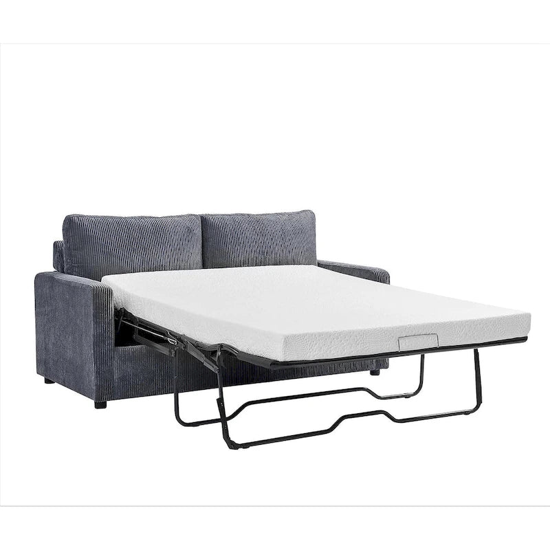 Canapé-lit Manchester Corduroy avec accoudoirs carrés de 70 pouces et matelas