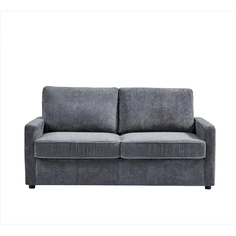 Canapé-lit Manchester Corduroy avec accoudoirs carrés de 70 pouces et matelas