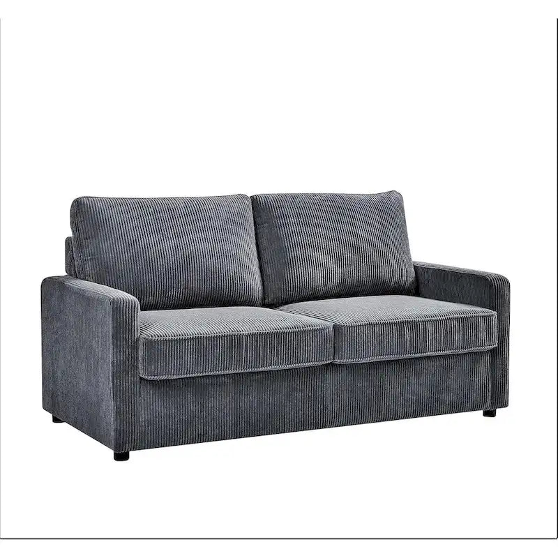 Canapé-lit Manchester Corduroy avec accoudoirs carrés de 70 pouces et matelas