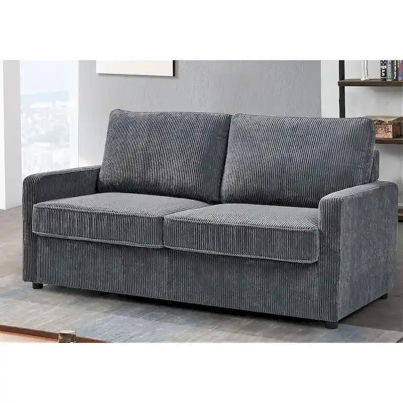 Canapé-lit Manchester Corduroy avec accoudoirs carrés de 70 pouces et matelas