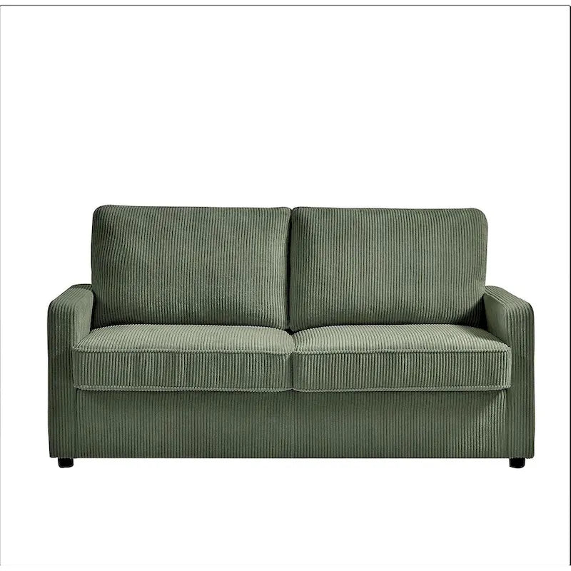 Canapé-lit Manchester Corduroy avec accoudoirs carrés de 70 pouces et matelas