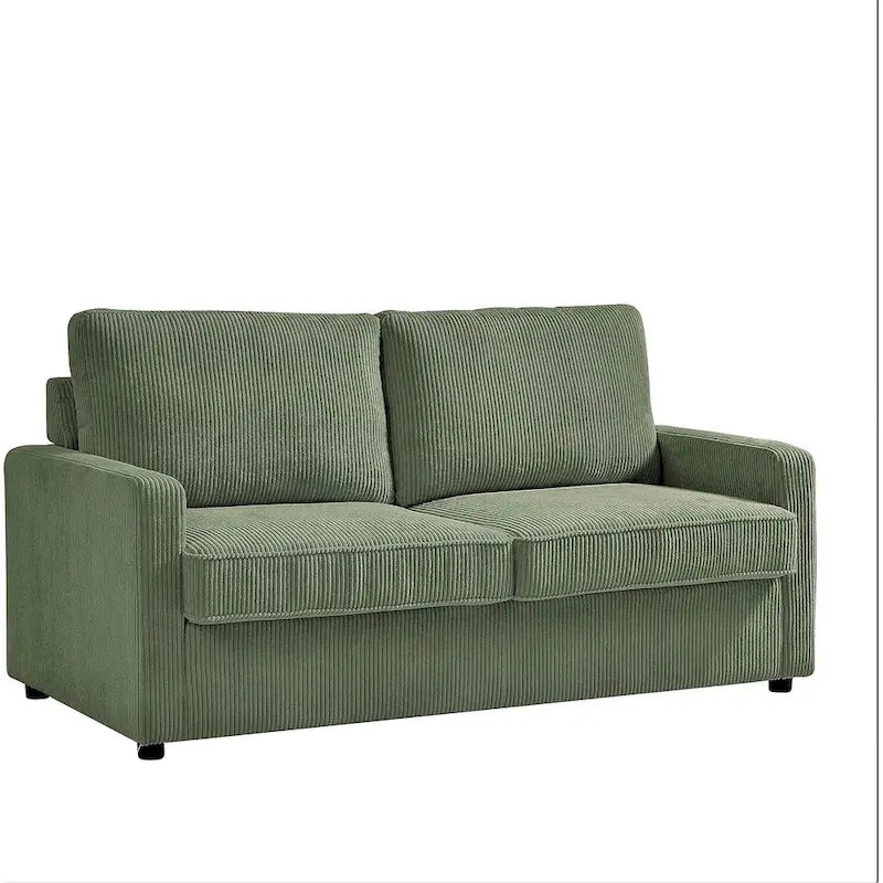 Canapé-lit Manchester Corduroy avec accoudoirs carrés de 70 pouces et matelas