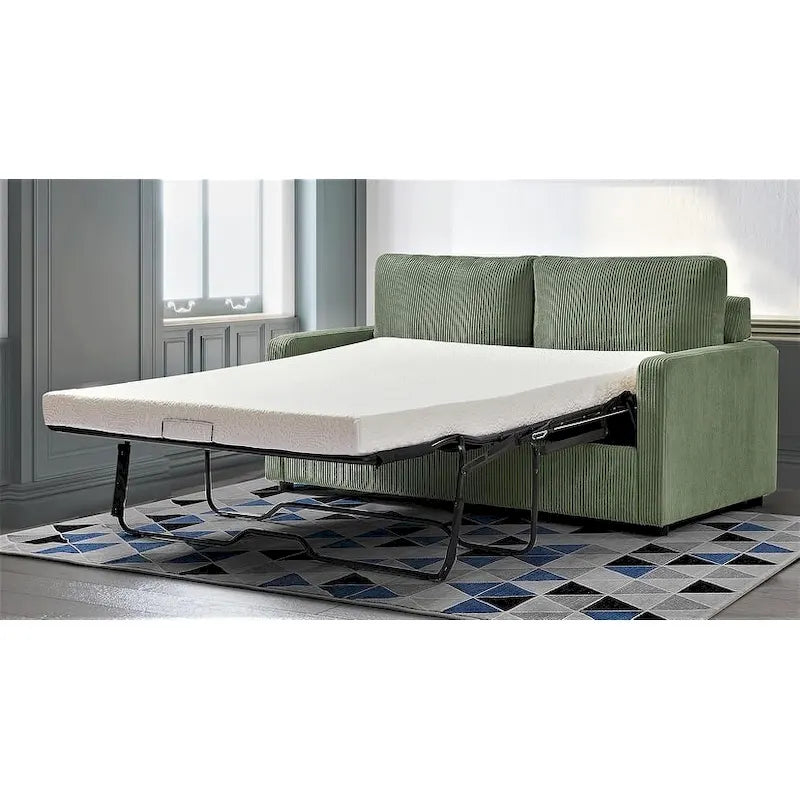 Canapé-lit Manchester Corduroy avec accoudoirs carrés de 70 pouces et matelas