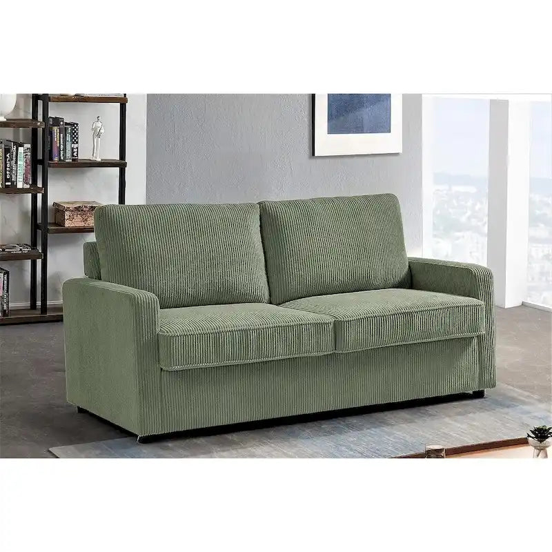 Canapé-lit Manchester Corduroy avec accoudoirs carrés de 70 pouces et matelas