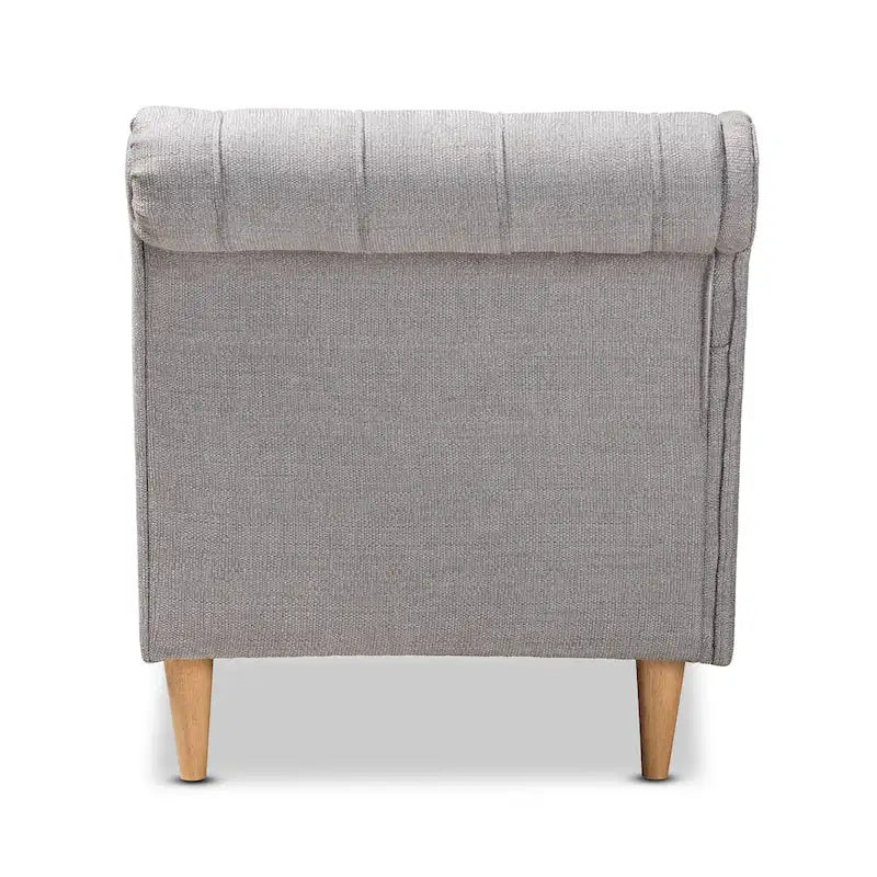 Baxton Studio Emeline - Méridienne en tissu rembourré et bois au fini chêne